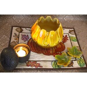 ROYAL HAEGER Vase Bowl Marigold Agate Candleholder-Candle-Placemat-Fall DecorLot